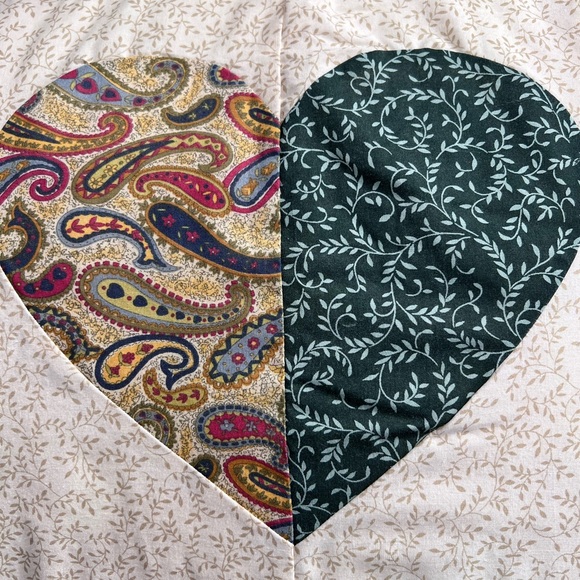 Set of Two Vintage Pillow Shams Quilted King Size Cottage Heart Patchwork - Picture 5 of 10